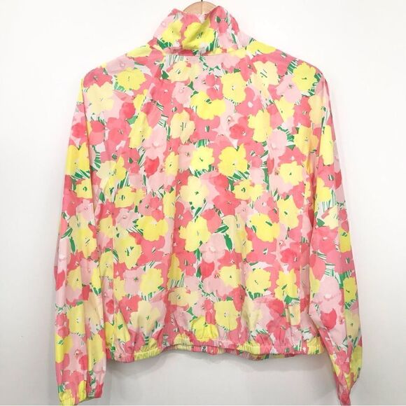 Ruby Rd. Pink Floral Lightweight Nylon Zip Up Jacket - Picture 4 of 9